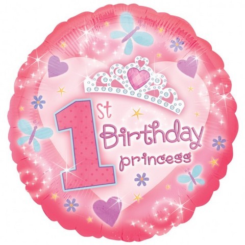 18in  1st Birthday Princess Foil