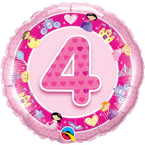 18in Age 4 Pink Princess Foil