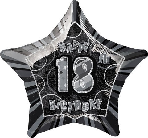 20in 18th Birthday Glitz Black Foil