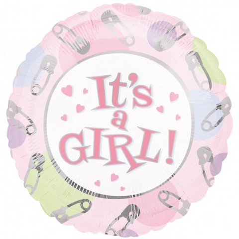 18in Dots & Pins - Its a Girl Foil