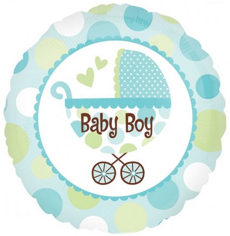 18in Baby Boy Buggy Foil