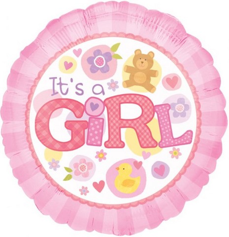 18in Its A Girl Pink Foil