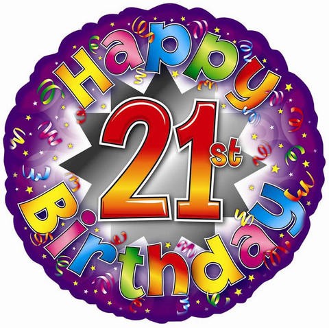 18in Pizzazz 21st Milestone Foil
