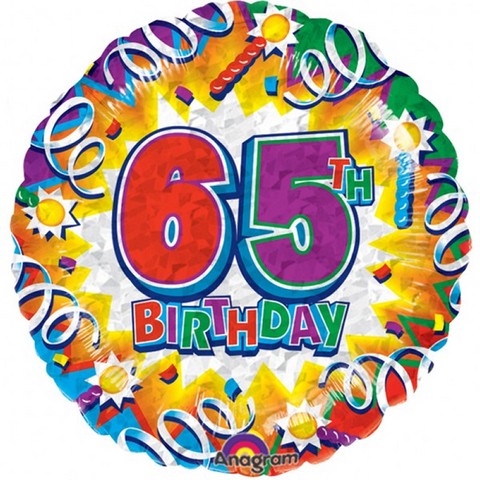 18in 65th Birthday Explosion Foil