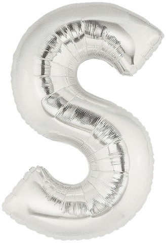 40in  Silver Letter 'S'  Foil