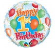18in 1st Birthday Balloons & Stars Foil