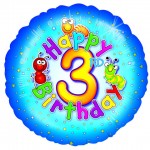 18in 3rd Birthday Boy - Bugs Foil