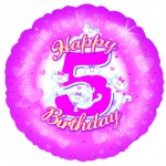18in 5th Birthday Girl - Pink Foil