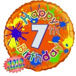 18in 7th Birthday Splash Foil