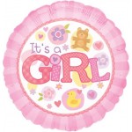 18in Its A Girl Pink Foil