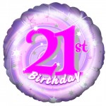 18in Age 21 Girly Swirls Foil