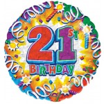 18in 21st Birthday Explosion Foil