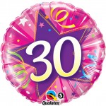 18in Shining Star Hot Pink - Age 30 Foil