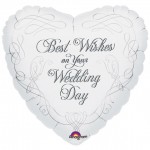 18in Wedding Doves Best Wishes Foil 
