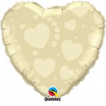 18in Ivory on Ivory Hearts 