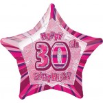 20in 30th Birthday Glitz Pink Foil