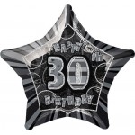 20in 30th Birthday Glitz Black Foil