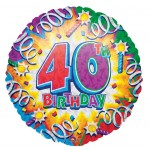 18in 40th Birthday Explosion Foil