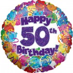 18in 50th Balloons & Streamers Foil