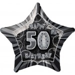 20in 50th Birthday Glitz Black Foil