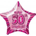 20in 50th Birthday Glitz Pink Foil