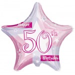 18in Pink Shimmer Foil- 50th Birthday