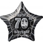 20in 70th Birthday Glitz Black Foil