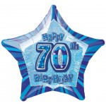 20in 70th Birthday Glitz Blue Foil