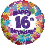 18in 16th Balloons & Streamers Foil